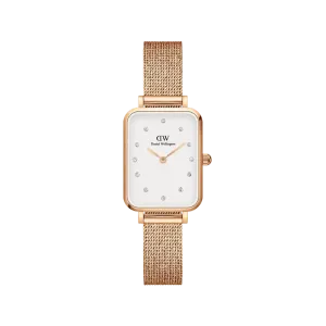 Daniel Wellington Quadro Lumine Pressed Melrose Rose Gold Watch 20x26mm