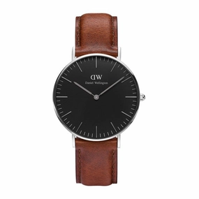 Daniel Wellington - Classic Black St Mawes 36mm argento orologio donna