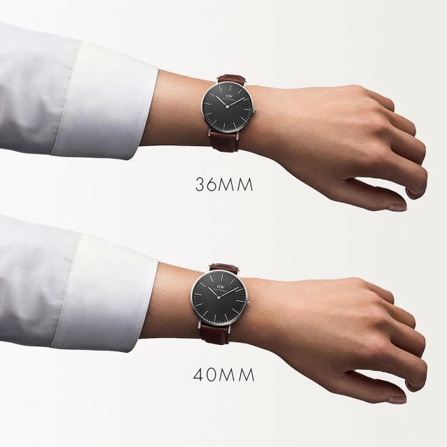 Daniel Wellington - Classic Black St Mawes 36mm argento orologio donna