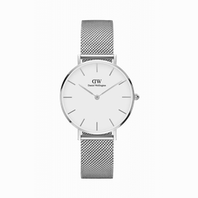 Daniel Wellington - Classic Petite Sterling 32mm argento bianco orologio donna