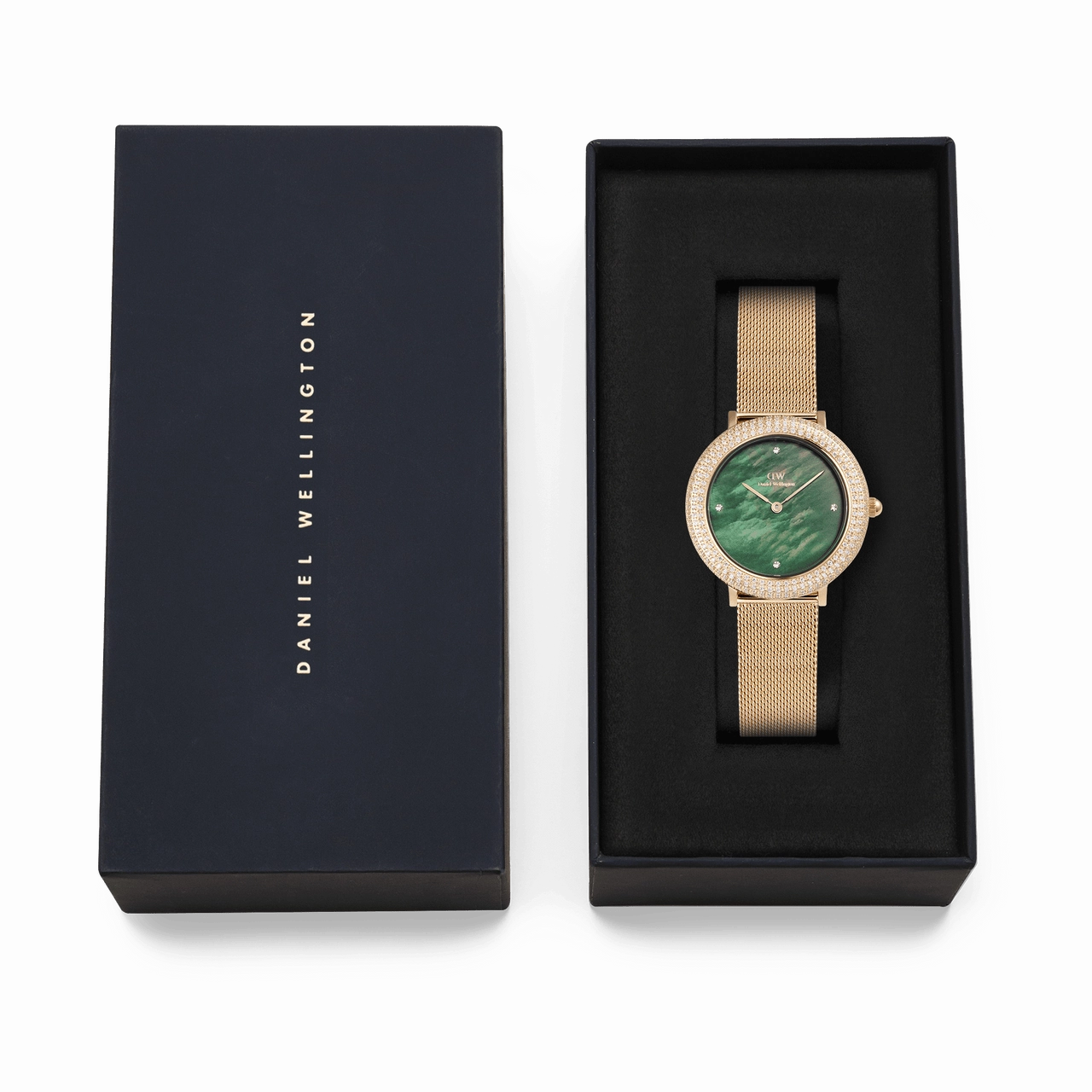Daniel Wellington Crystalline Bezel Evergold Green Dial Watch DW00100824