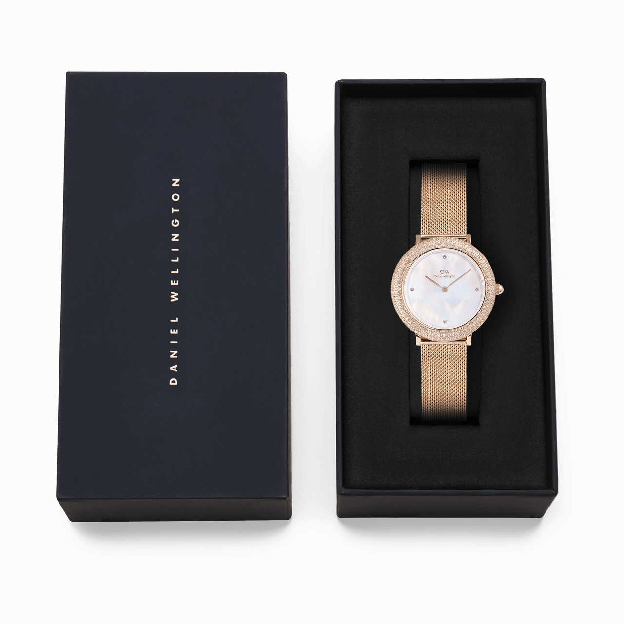 Daniel Wellington Crystalline Bezel Melrose White Dial Watch DW00100823