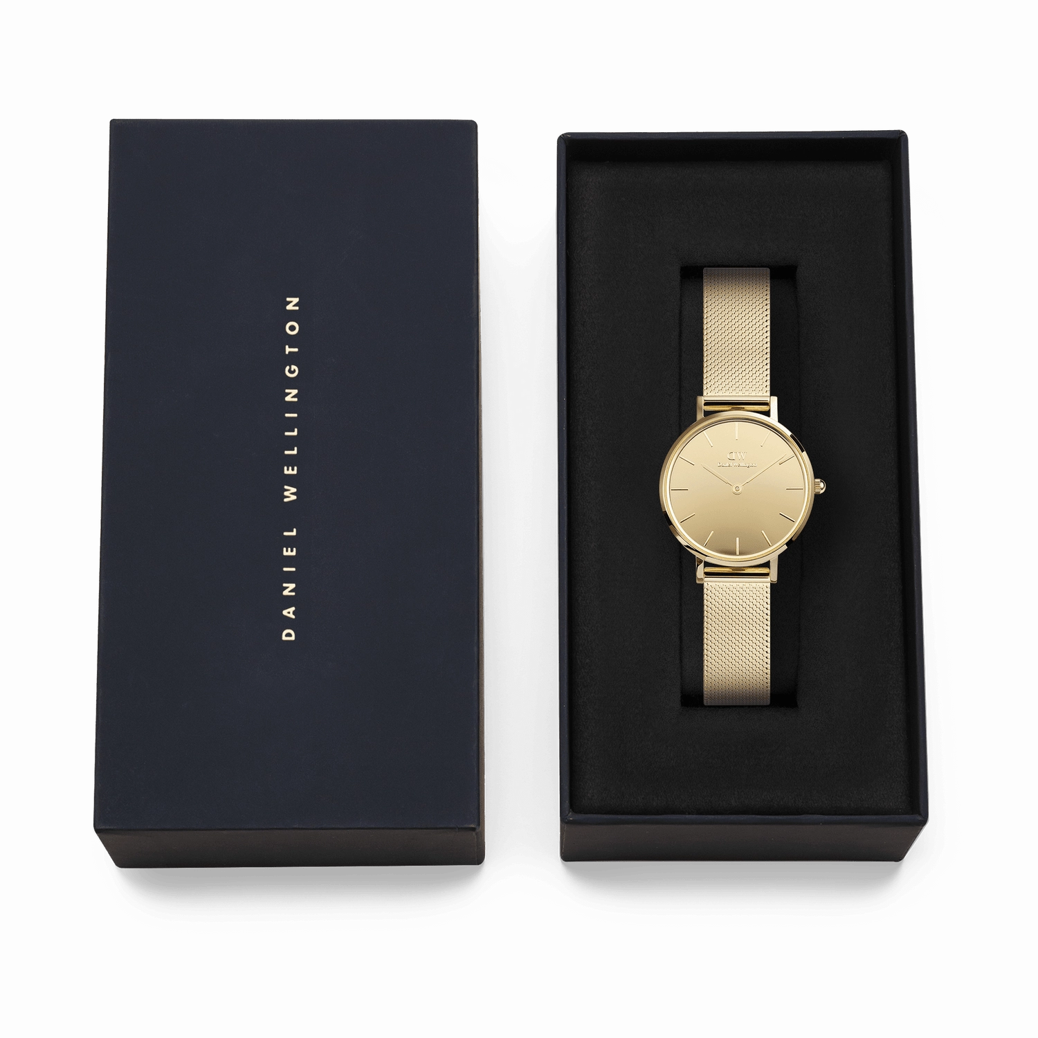 Daniel Wellington Petite Mirror Reflection Gold Dial Watch DW00100797
