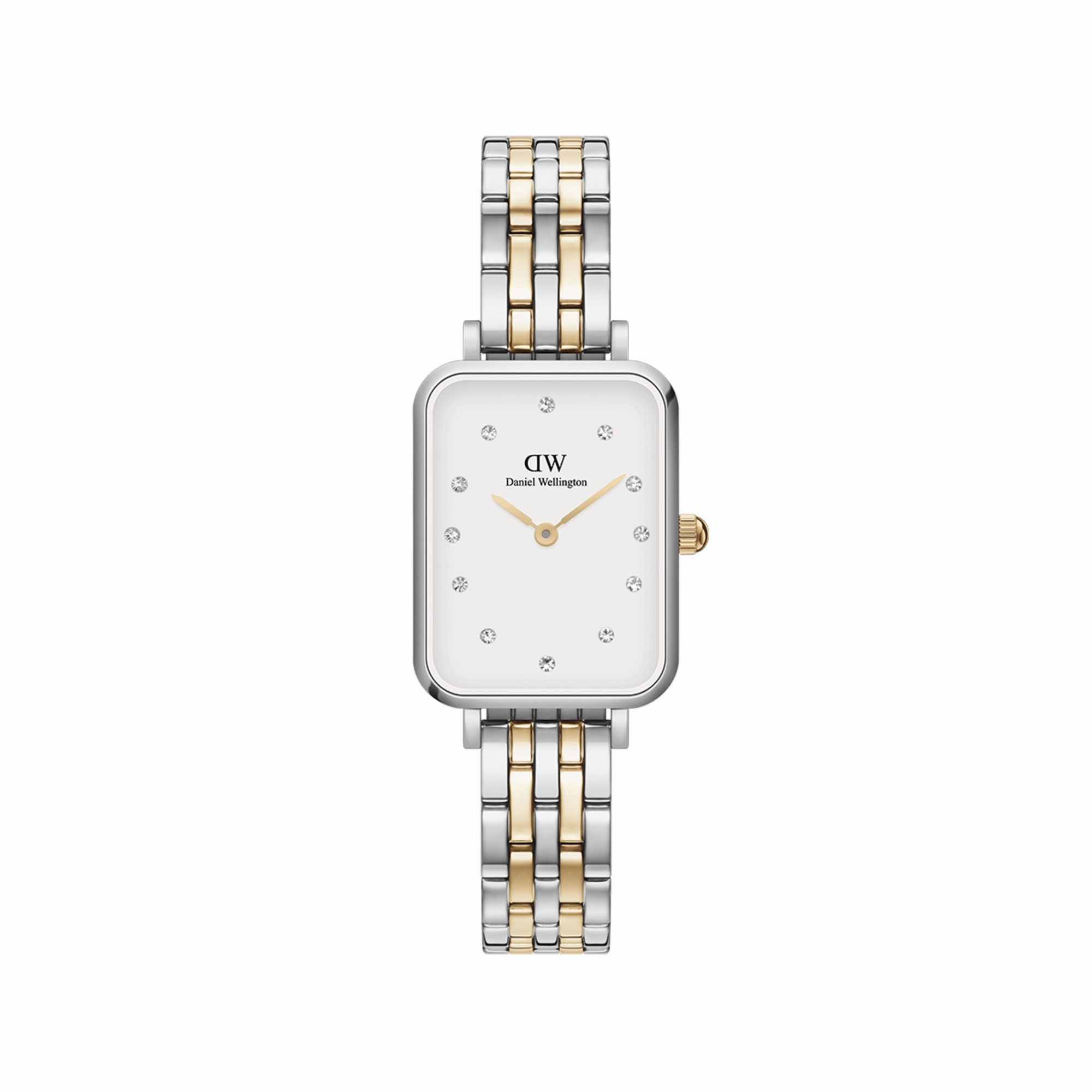 Daniel Wellington Quadro Lumine 20X26mm 5-Link White Watch DW00100625