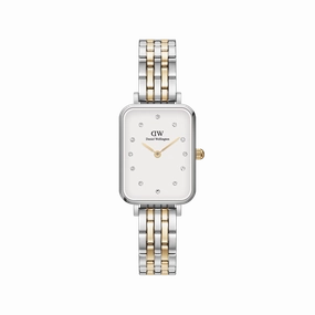 Daniel Wellington Quadro Lumine 20X26mm 5-Link White Watch DW00100625