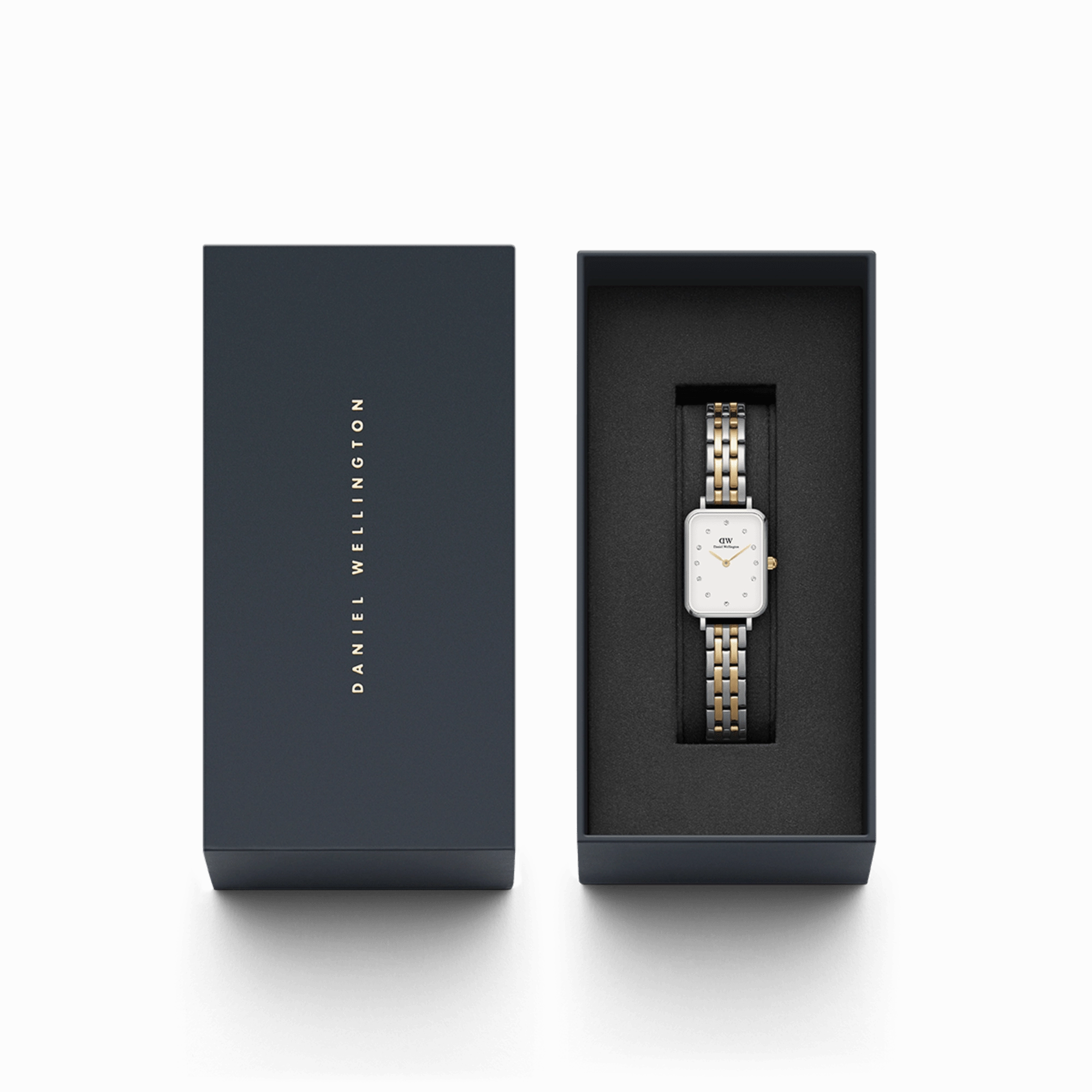 Daniel Wellington Quadro Lumine 20X26mm 5-Link White Watch DW00100625