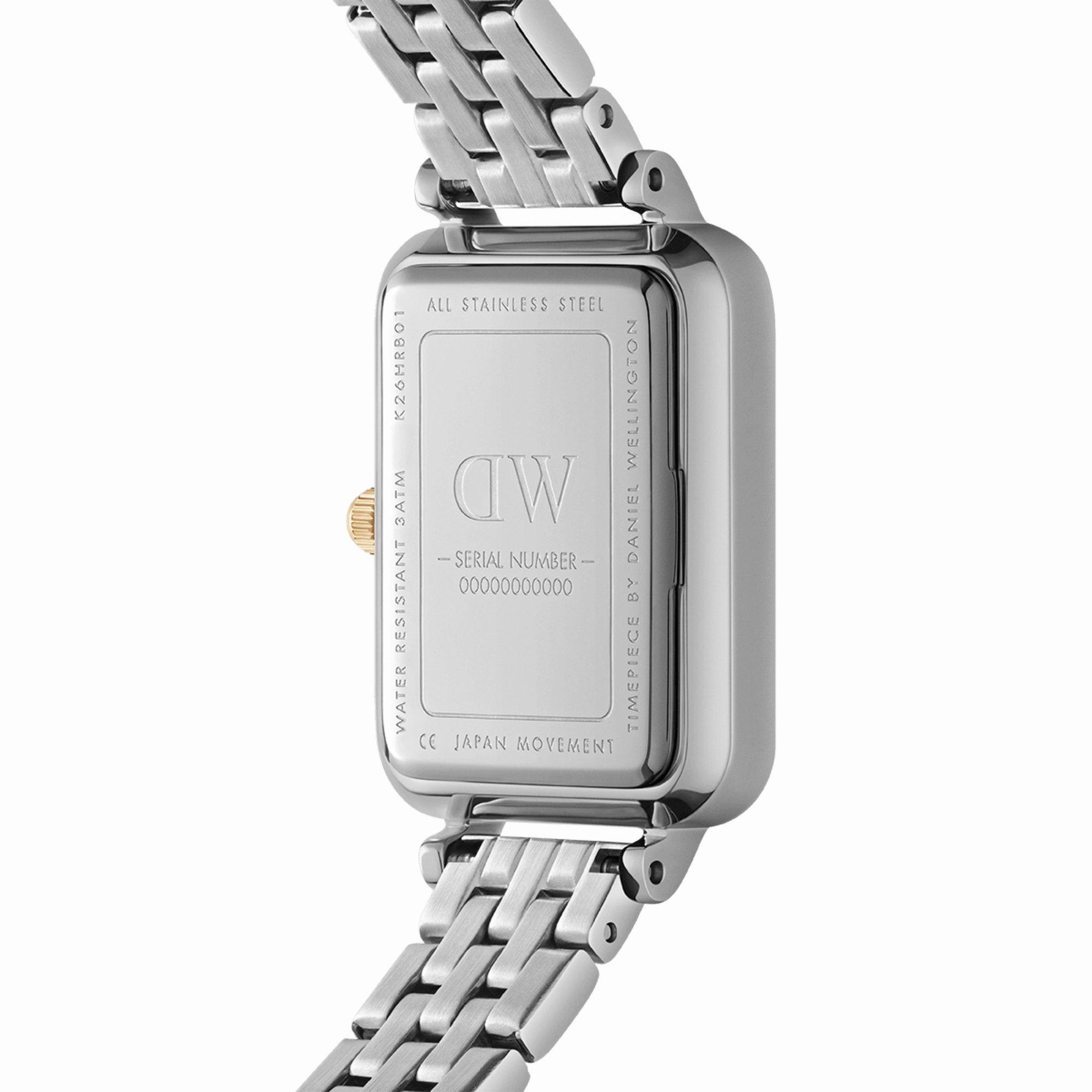 Daniel Wellington Quadro Lumine 20X26mm 5-Link White Watch DW00100625