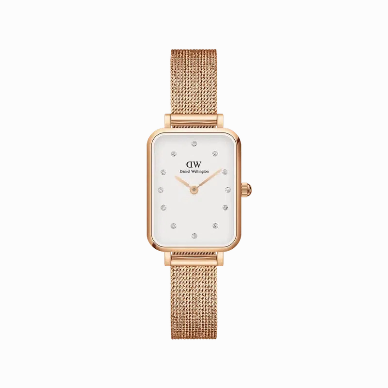 Daniel Wellington Quadro Lumine Pressed Melrose Rose Gold Watch 20x26mm