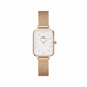Daniel Wellington Quadro Lumine Pressed Melrose Rose Gold Watch 20x26mm