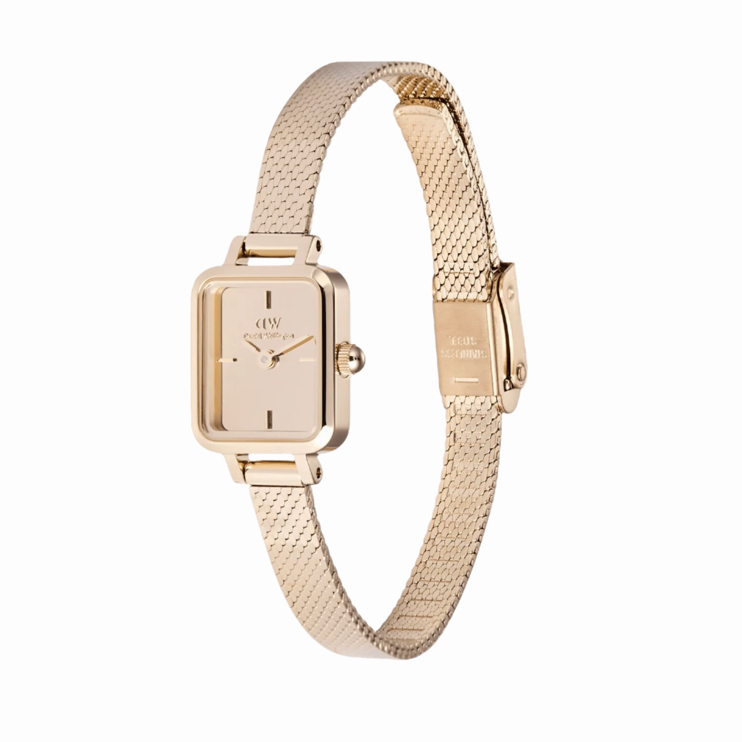 Daniel Wellington Quadro Mini Mirror Reflection Rose Gold Dial Watch DW00100799