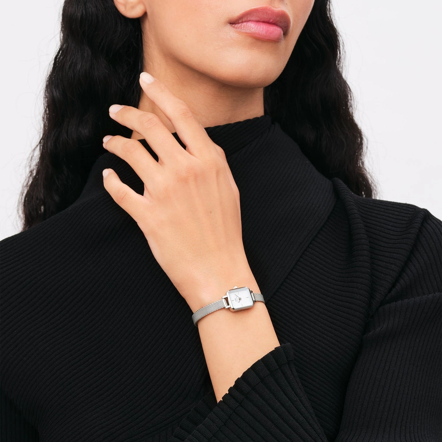 Daniel Wellington Quadro Mini Sterling White Dial Watch DW00100726