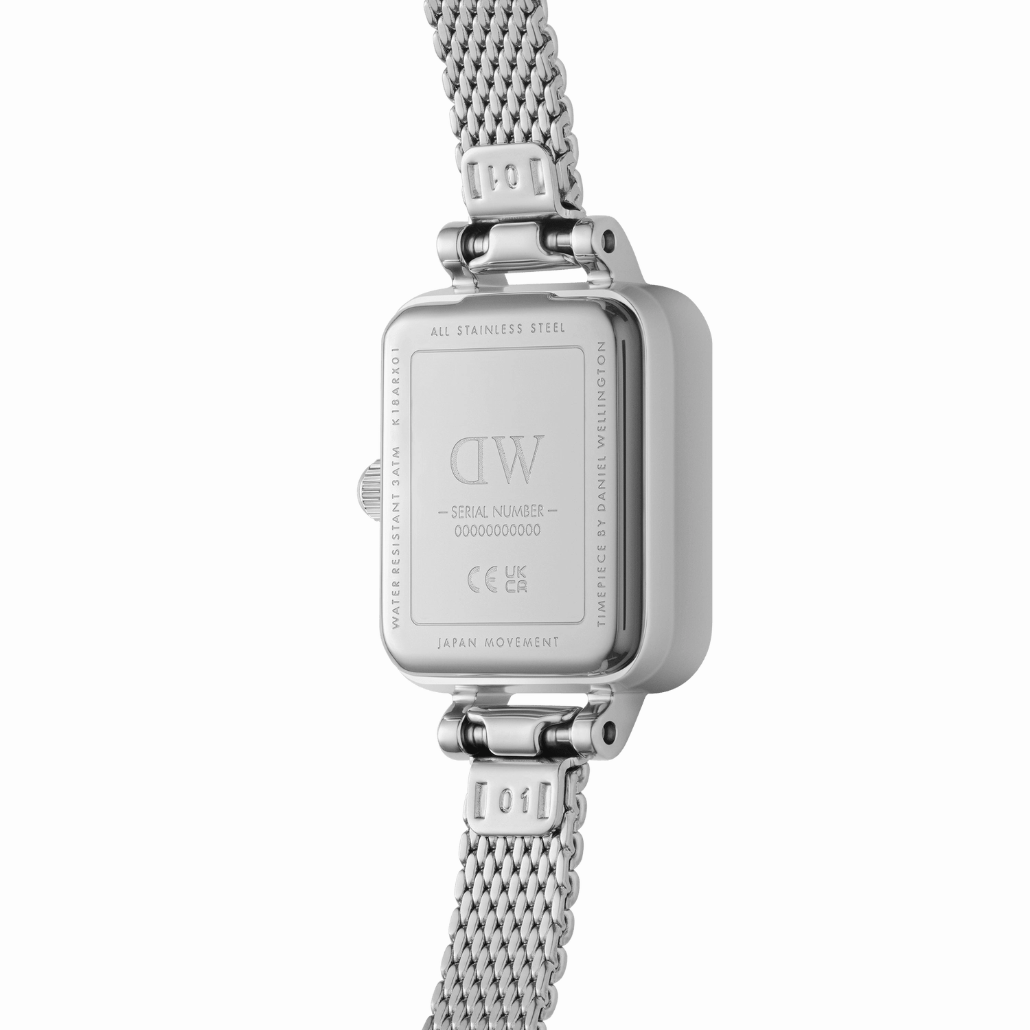 Daniel Wellington Quadro Mini Sterling White Dial Watch DW00100726