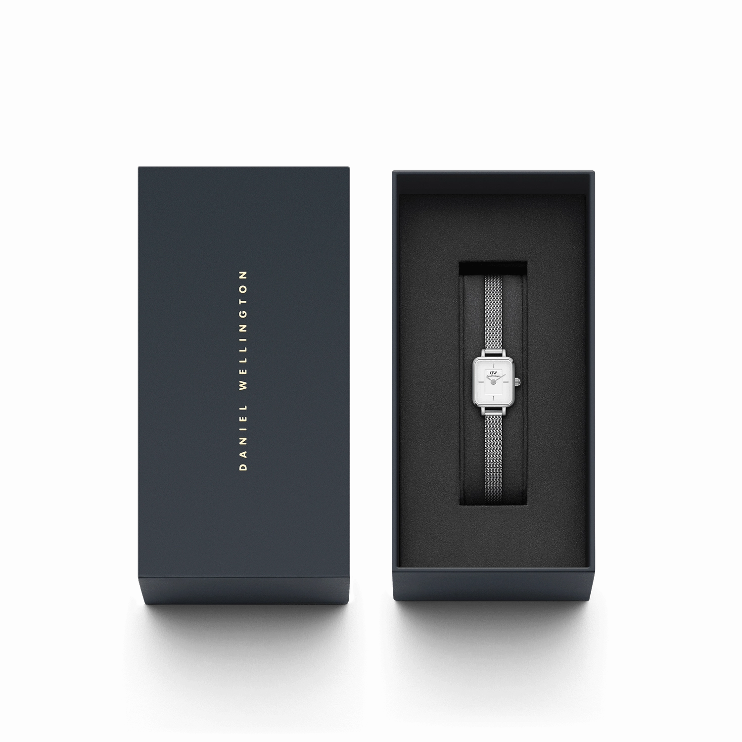 Daniel Wellington Quadro Mini Sterling White Dial Watch DW00100726