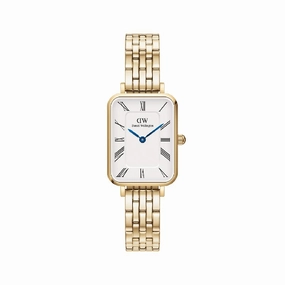 Daniel Wellington Quadro Roman Numerals 5-Link Gold 20x26mm Watch