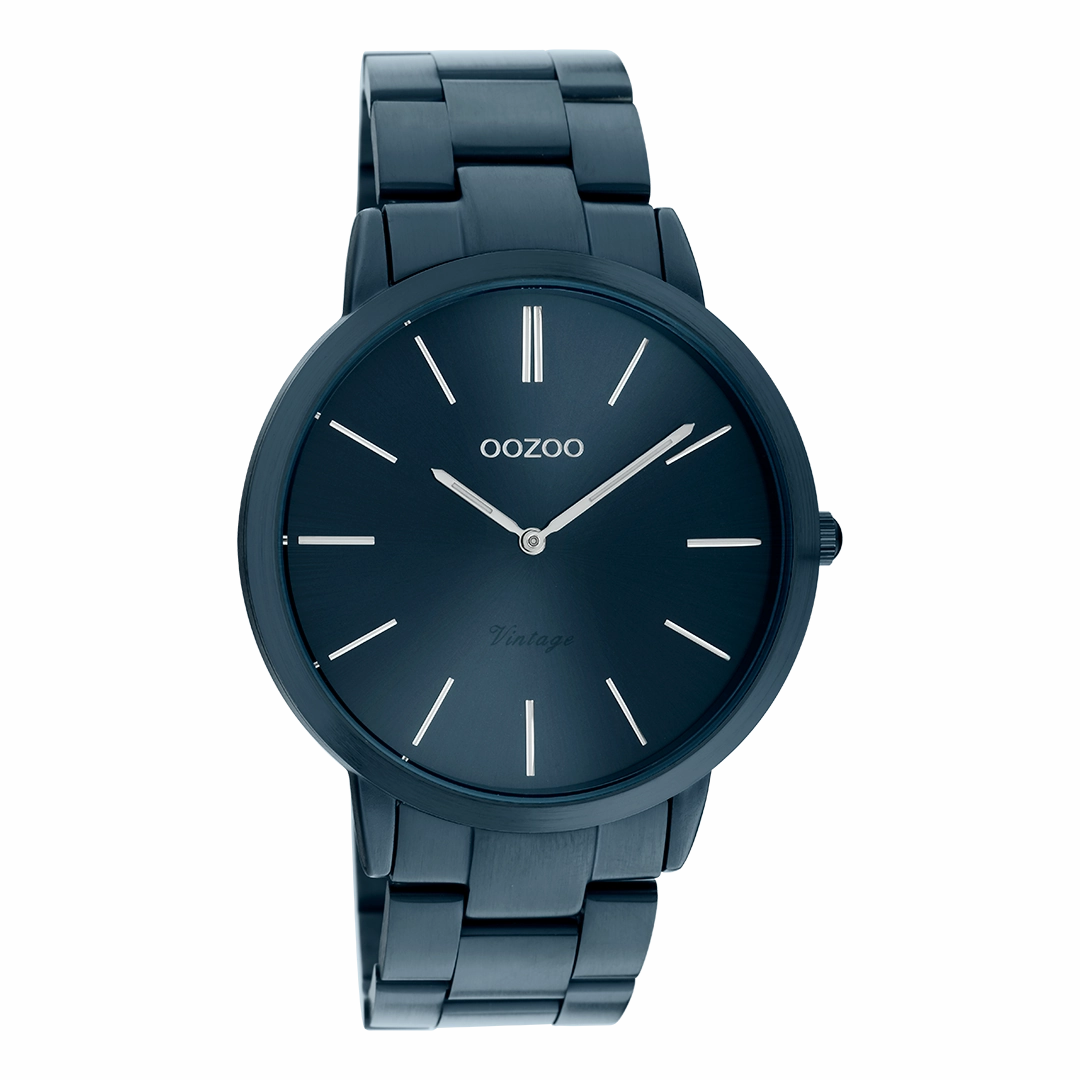 Dark blue OOZOO watch with stainless steel bracelet - C20102