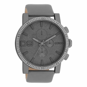 Dark grey OOZOO watch with leather strap - C11312