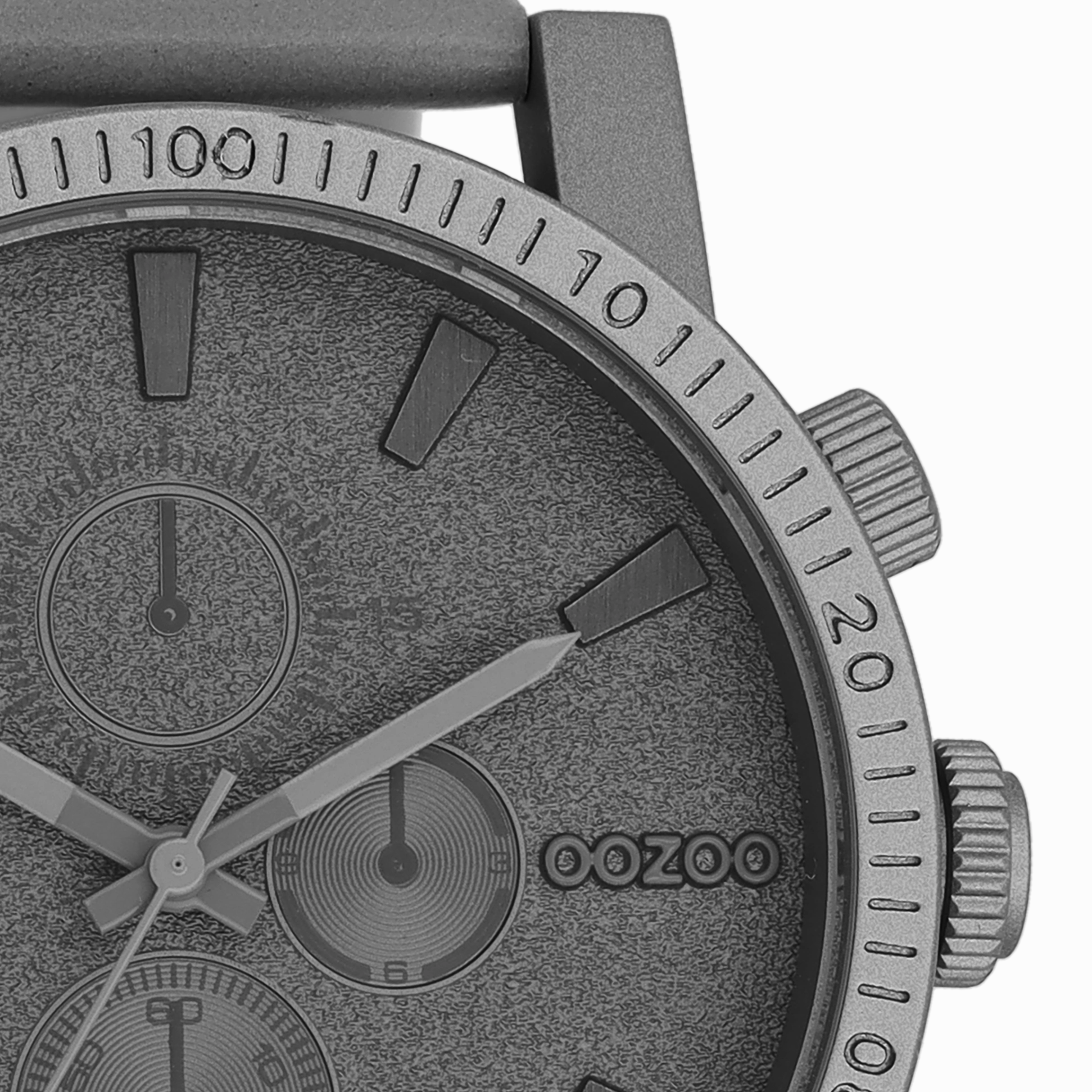 Dark grey OOZOO watch with leather strap - C11312
