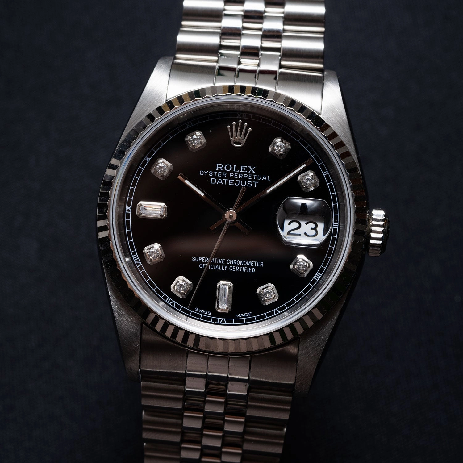 Datejust 36mm Black Baguette Diamond Dial 1978 - 16014