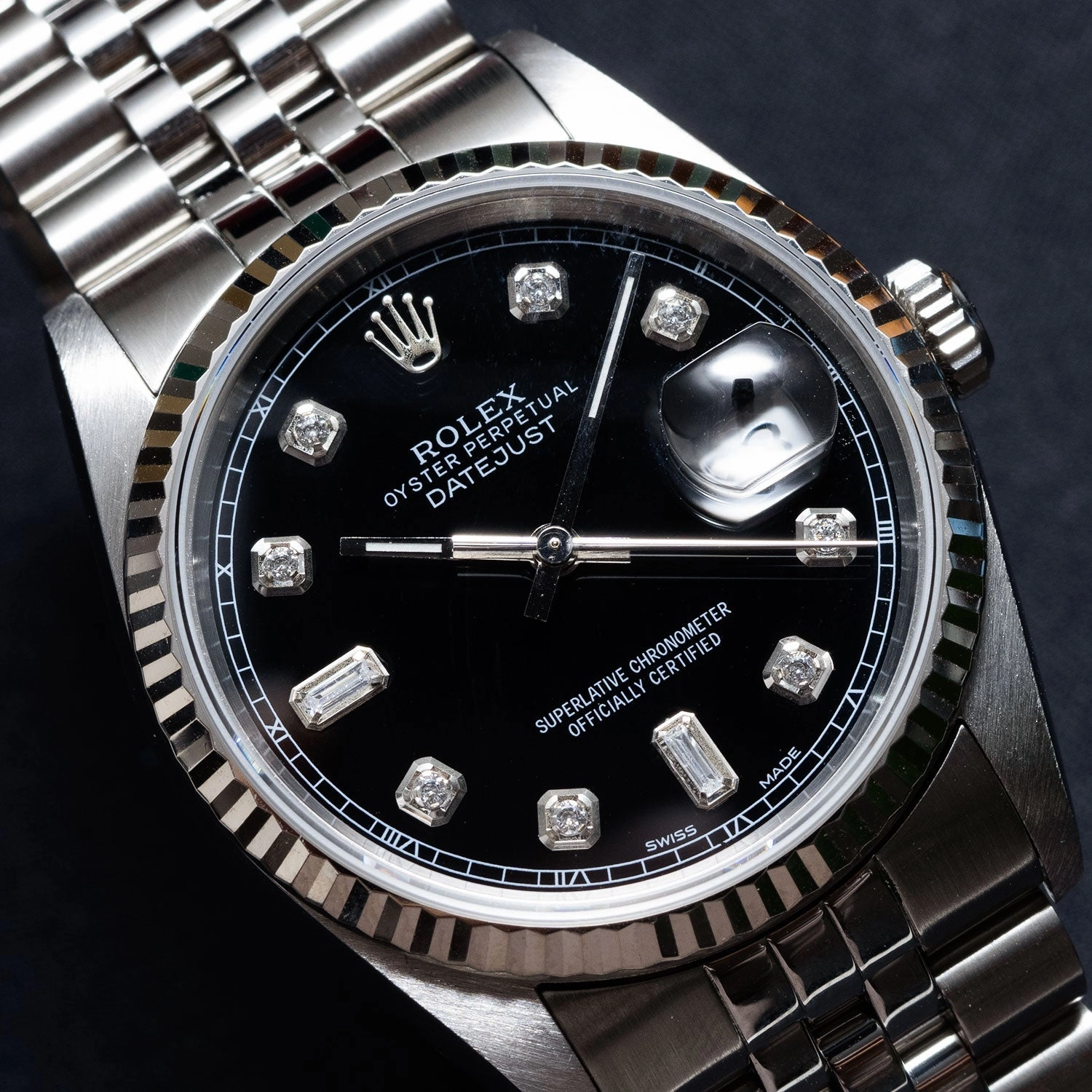 Datejust 36mm Black Baguette Diamond Dial 1978 - 16014