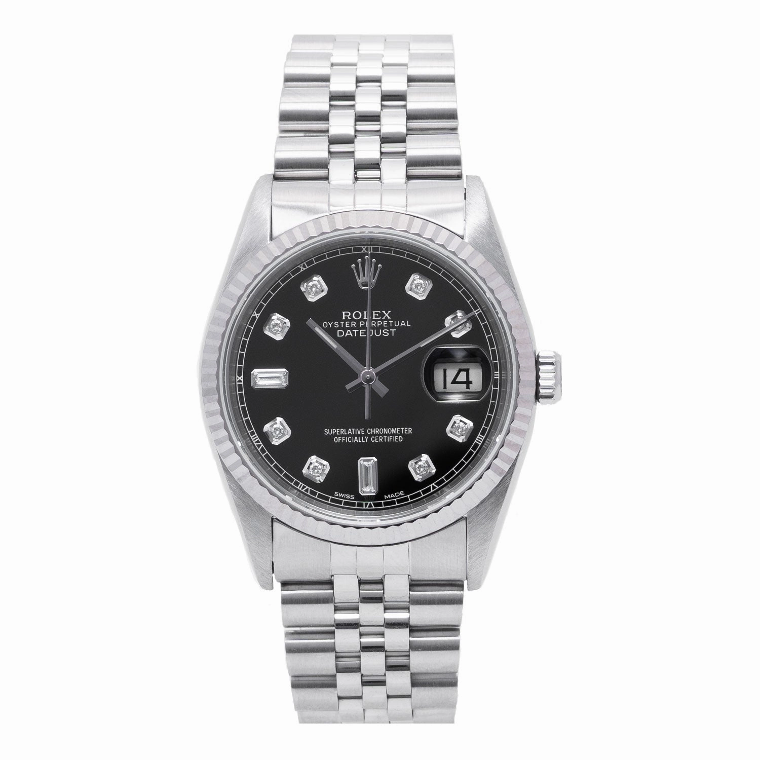 Datejust 36mm Black Baguette Diamond Dial 1978 - 16014