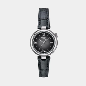 Desir Women Quartz Silver And Black Dial Analog Leather Watch T1520101603800