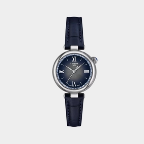 Desir Women Quartz Silver And Blue Dial Analog Leather Watch T1520101603801