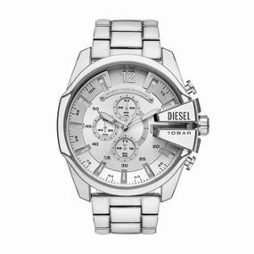 Diesel Mega Chief Chronograph White and Stainless Steel Watch DZ4660