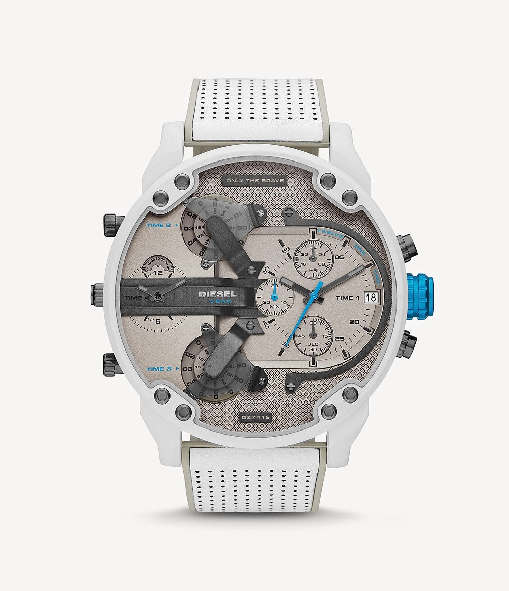Diesel Men's Mr. Daddy 2.0 Chronograph, White-Tone Stainless Steel Watch