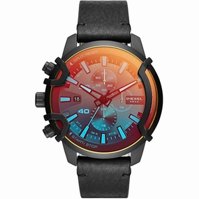 Diesel Men's Watch - Griffed Quartz Chronograph Black Dial Leather Strap | DZ4519