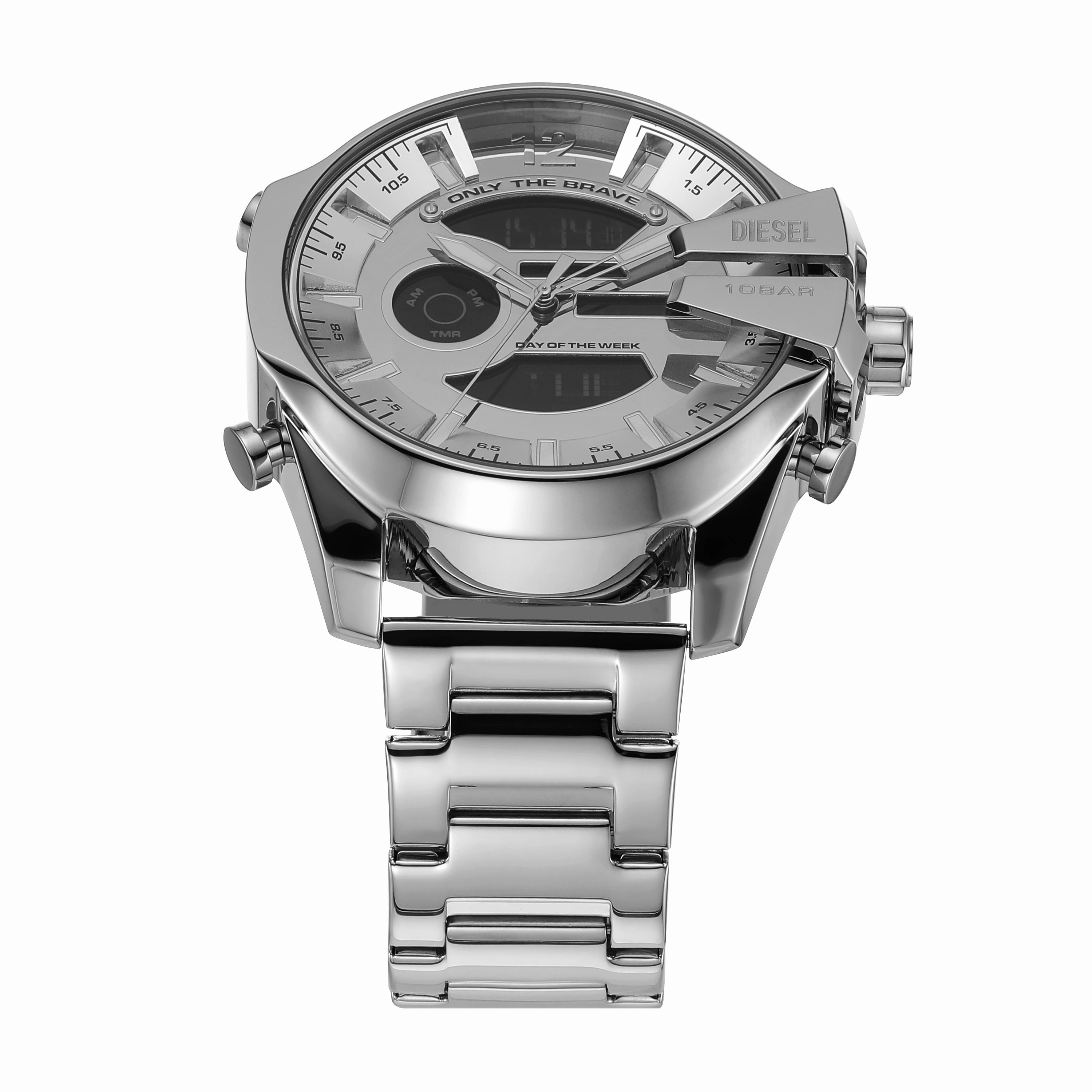 Diesel Stylish Mega Chief Ana-Digi Stainless Steel Timepiece DZ4648