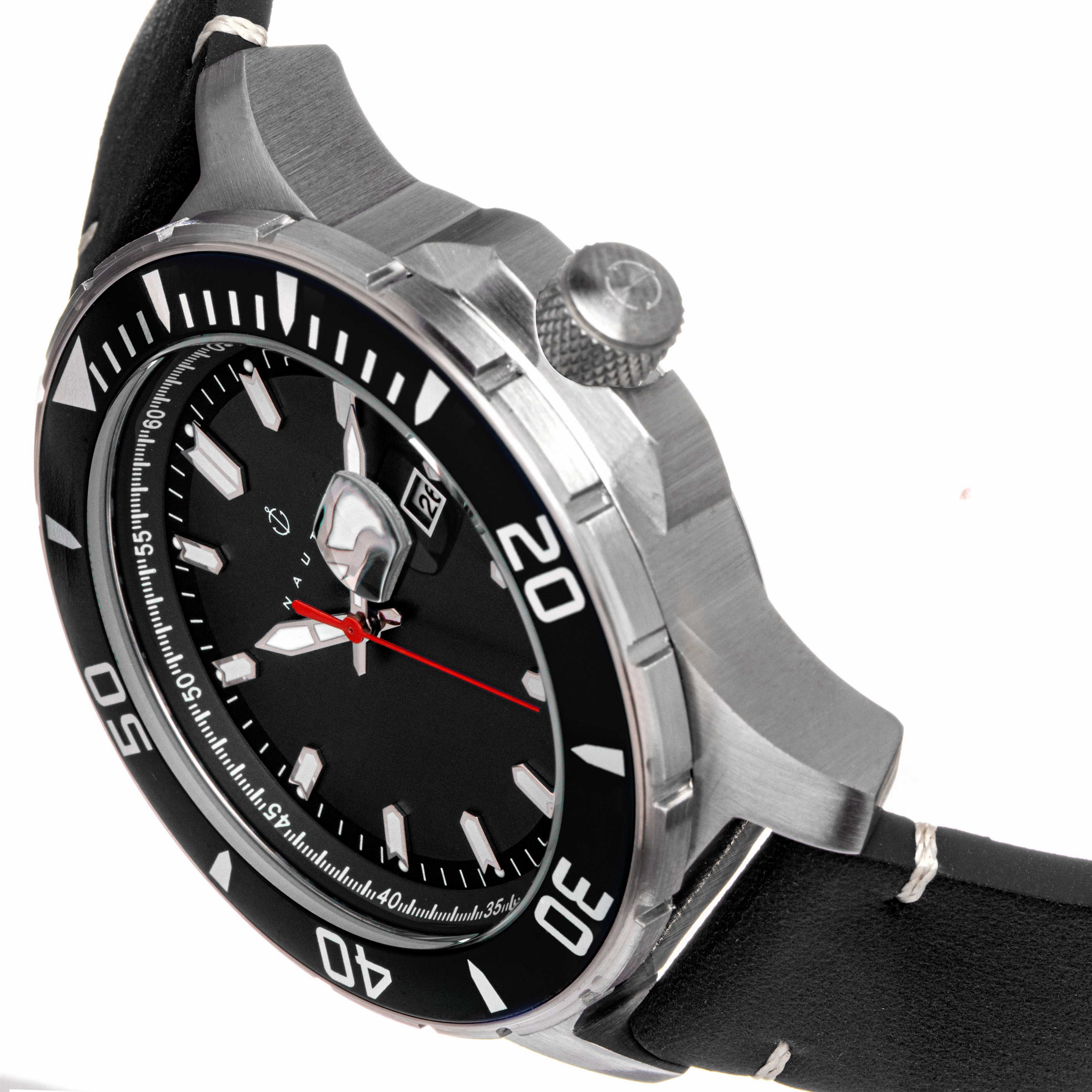Dive Pro 200 Leather-Band Watch with Date