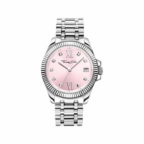 Divine Pink Watch with stones silver-coloured