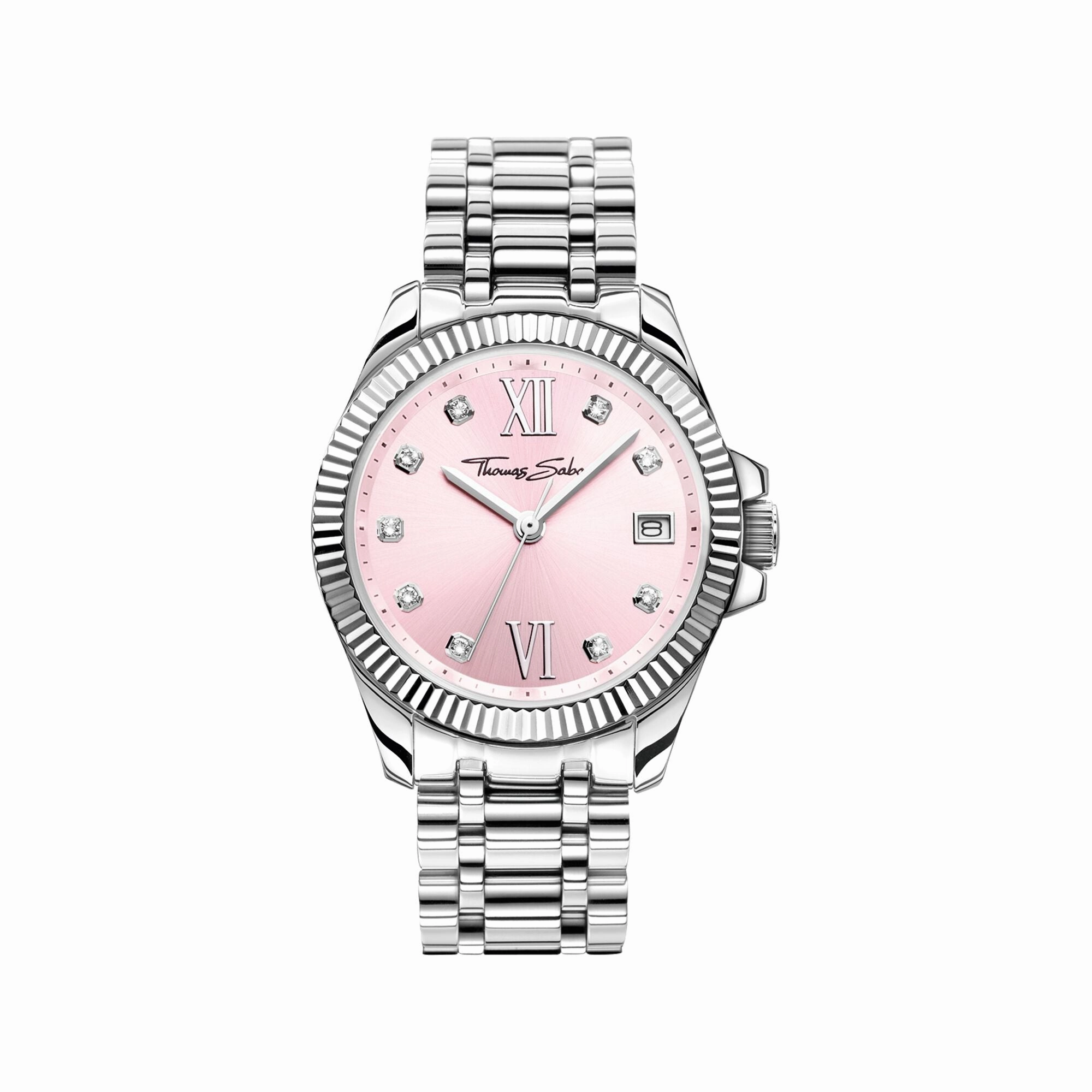 Divine Pink Watch with stones silver-coloured