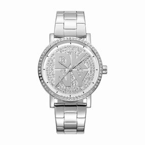 DKNY Soho Logo Silver Dial Stainless Steel Watch DK1L035M0205