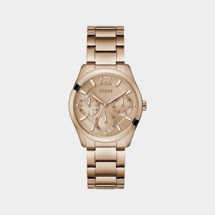 Dress Women Quartz Rose Gold Dial Multi-Function Stainless Steel Watch GW0760L3