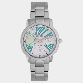 Dress Women Quartz Silver Dial Multi-Function Stainless Steel Watch SNT879P1