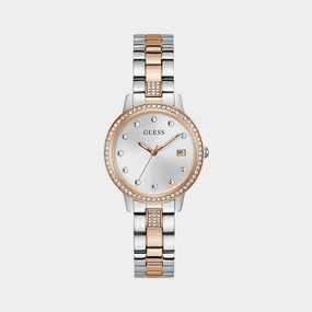 Dress Women Quartz White Dial Analog Recycled Steel Watch GW0725L2