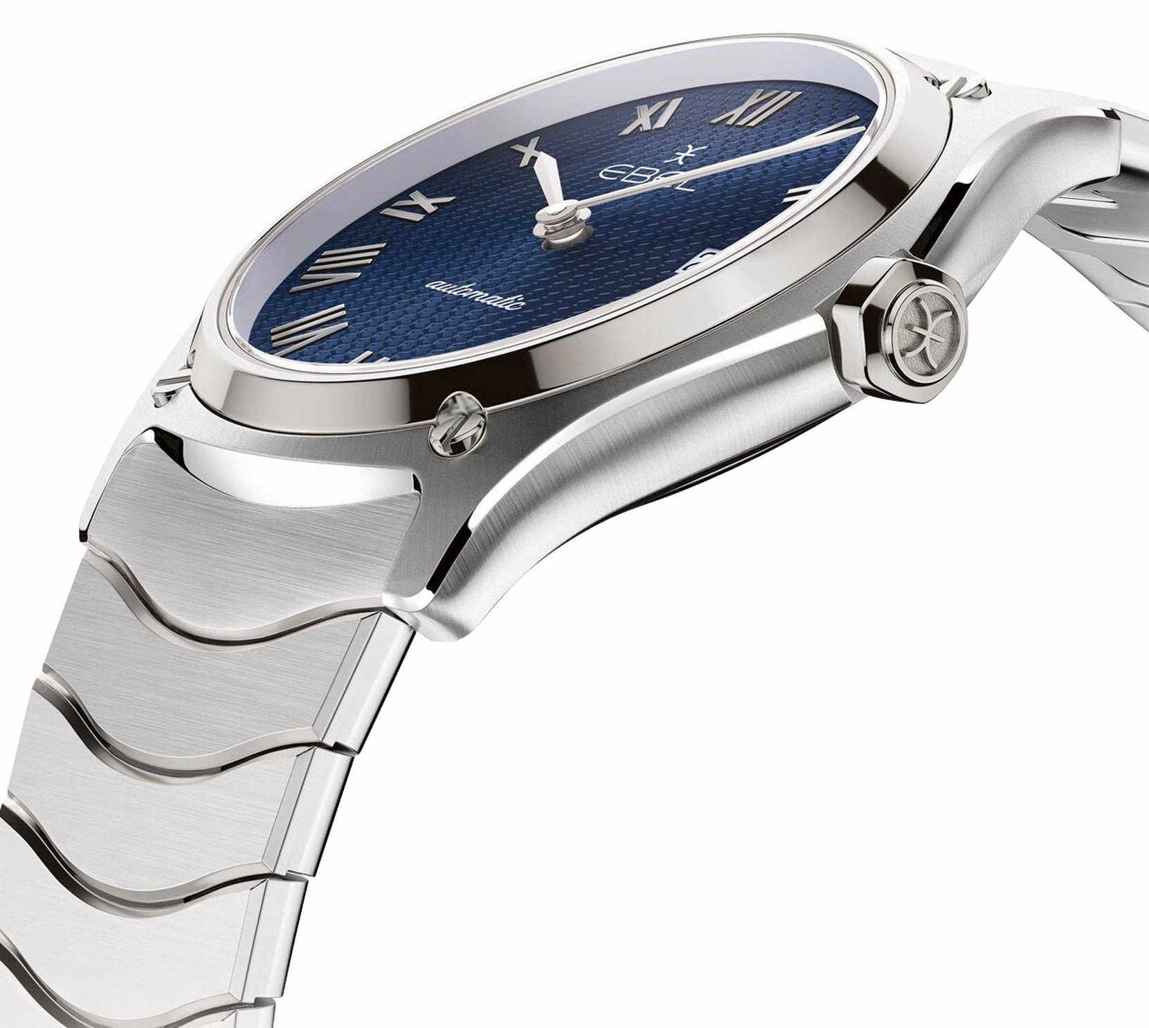 Ebel Sport Classic Automatic Stainless Steel Blue Dial Date Mens Watch 1216456