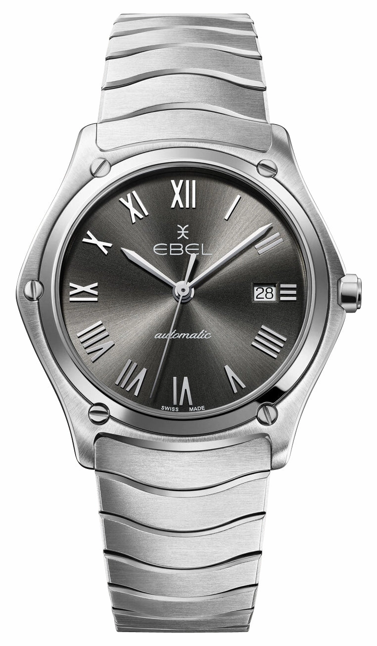 Ebel Sport Classic Automatic Stainless Steel Gray Dial Date Mens Watch 1216431