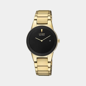 Eco-Drive Women Black Dial Analog Stainless Steel Watch GA1052-55E