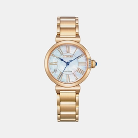 Eco-Drive Women Blue Mother Of Pearl Dial Analog Stainless Steel Watch EM1063-89D