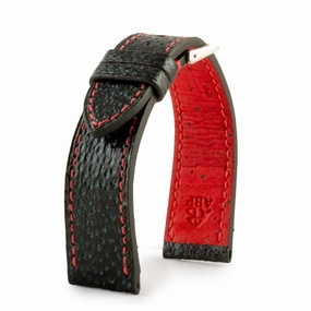 Eco-friendly "Upcycling"" watch strap - Dark green sea bass
