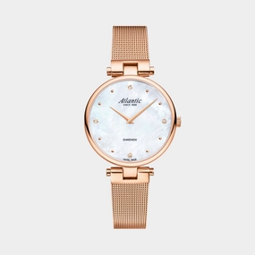 Elegance Royal Diamonds Women Quartz Mother of Pearl Dial Analog Mesh Watch 29044.44.07RMB