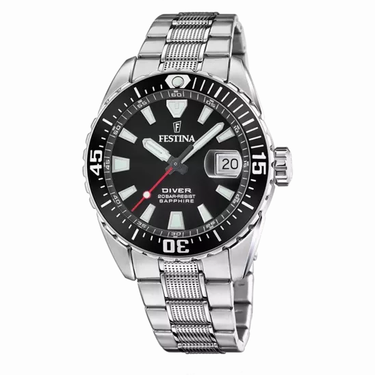 Elegant Festina Originals Men's Timepiece with Black Stainless Steel Bracelet F20669/3