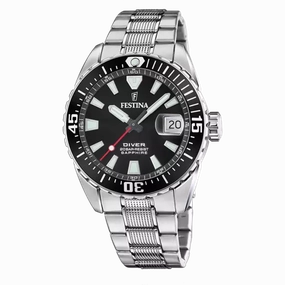 Elegant Festina Originals Men's Timepiece with Black Stainless Steel Bracelet F20669/3