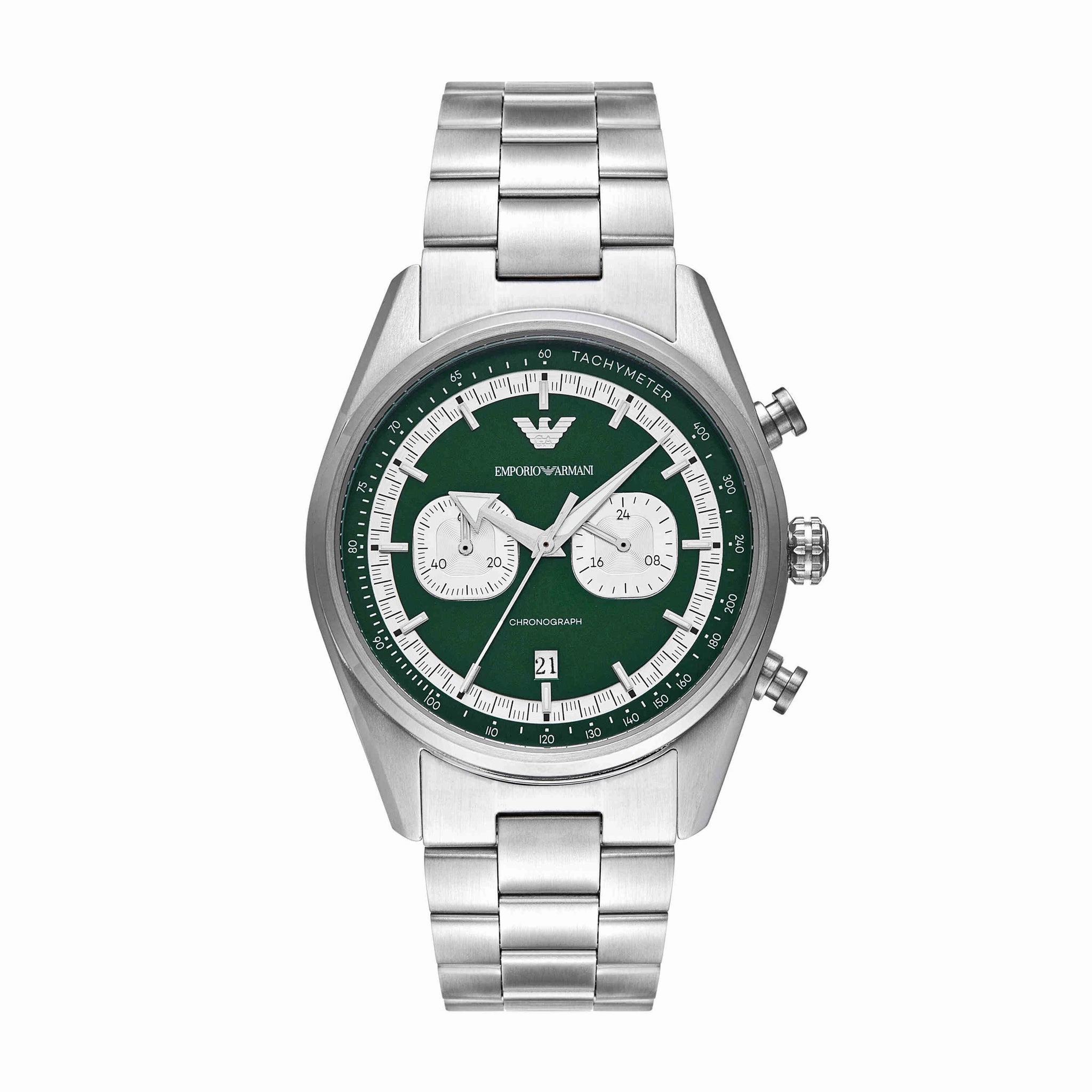 Emporio Armani Silver Chronograph Stainless Steel Watch AR11637
