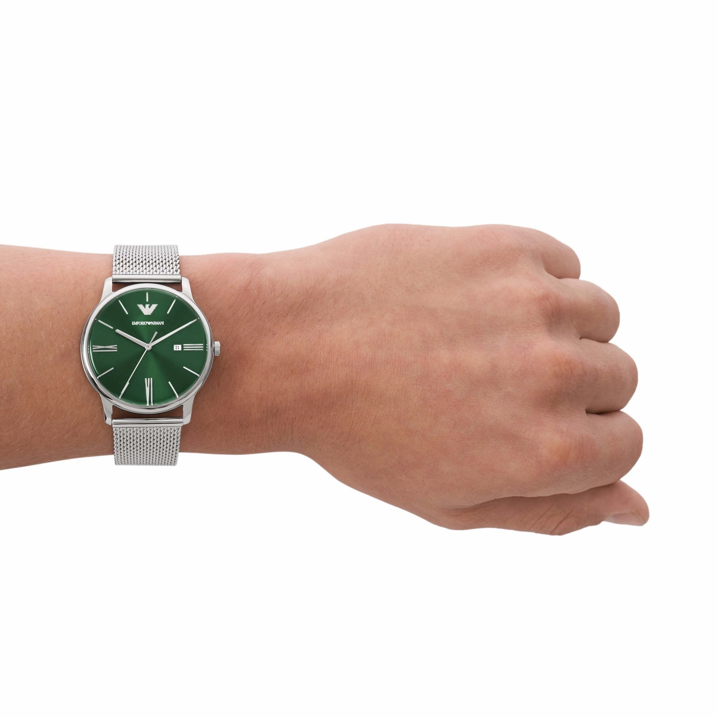 Emporio Armani Silver Tone Analogue Watch AR11578