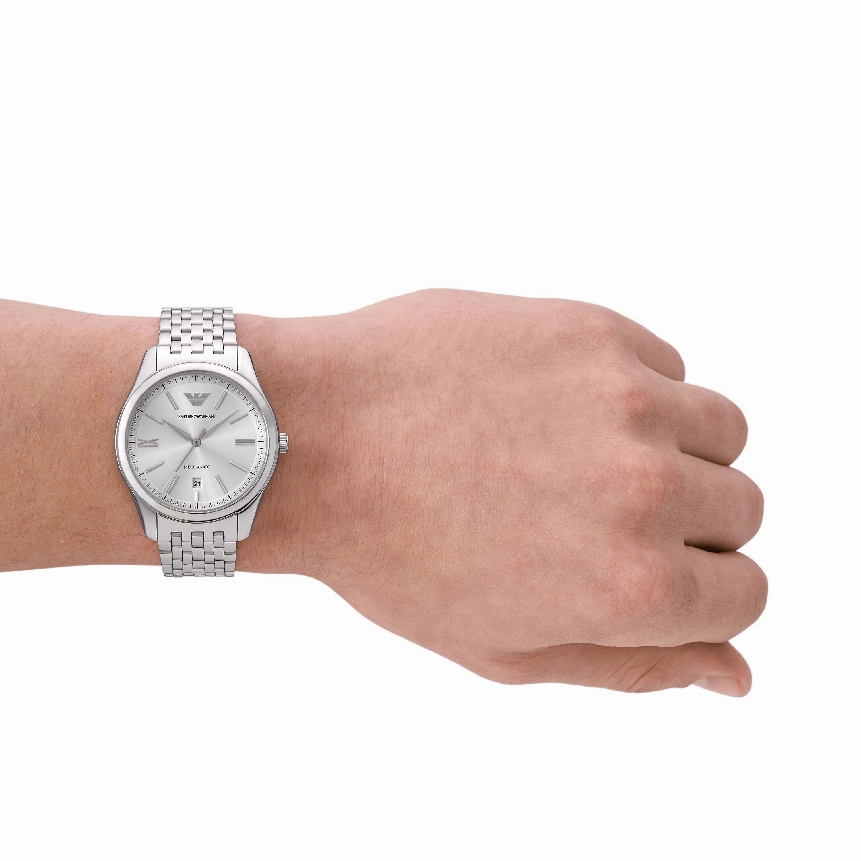Emporio Armani Silver Tone Analogue Watch AR60076