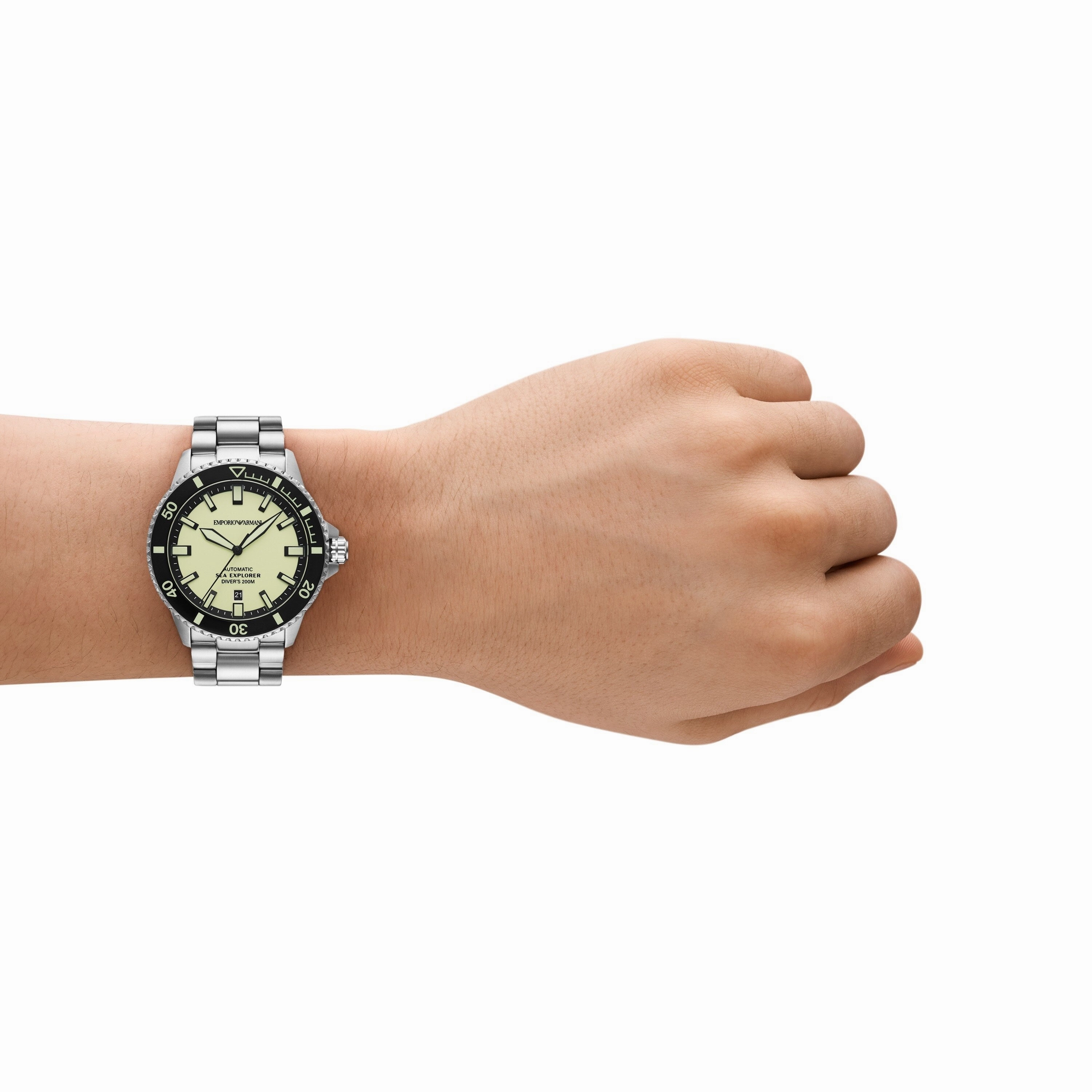 Emporio Armani Silver Tone Automatic Watch AR60083