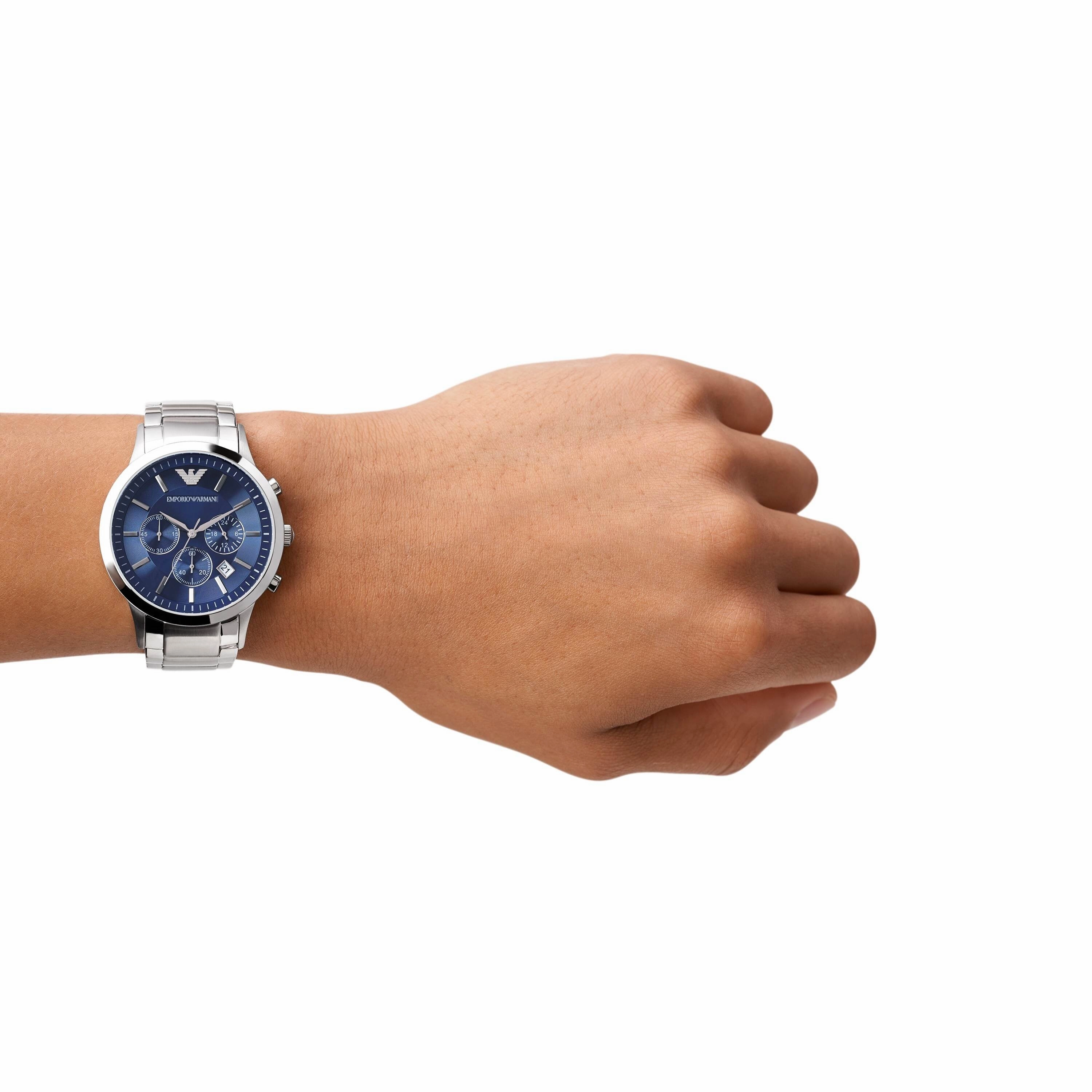 Emporio Armani Silver Tone Chronograph Watch AR2448